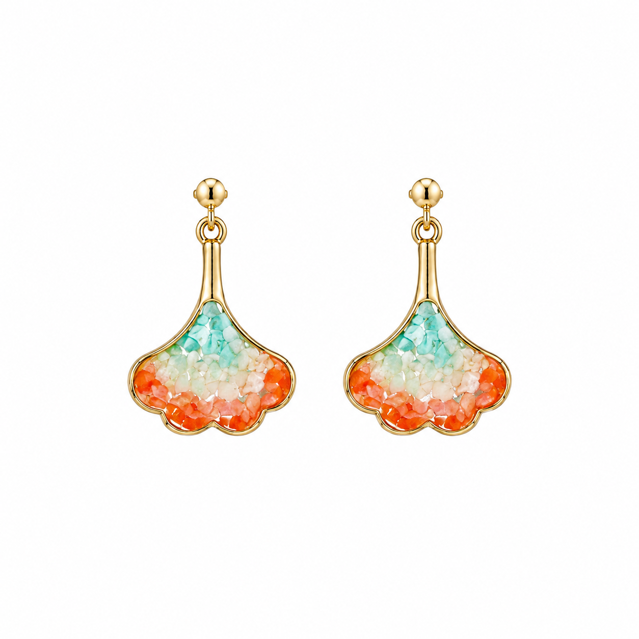 Color Stone Inlay Earrings – Plum Cloud