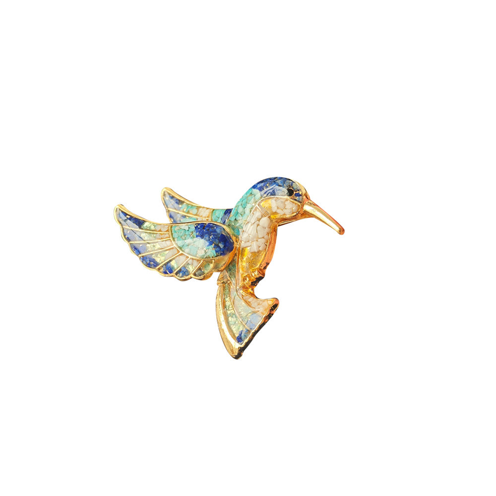 Vintage Enameled Brooch: Kingfisher Collection