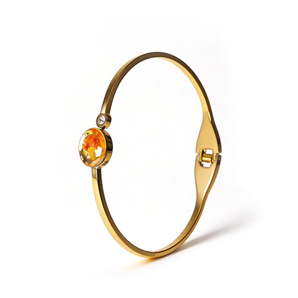 Color Stone Inlay Bracelet: Red Hot Collection - Round Bead Style