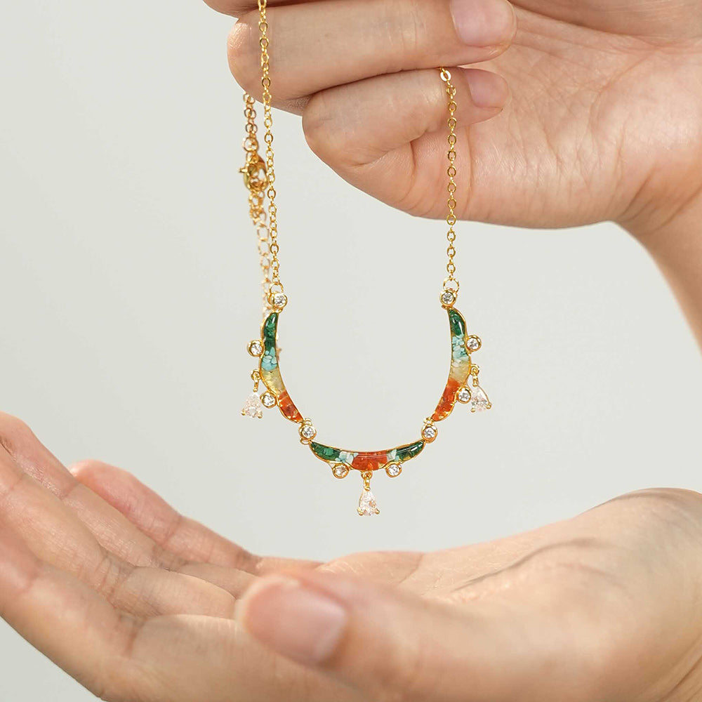Color Stone Inlaid Dunhuang Yingluo Necklace