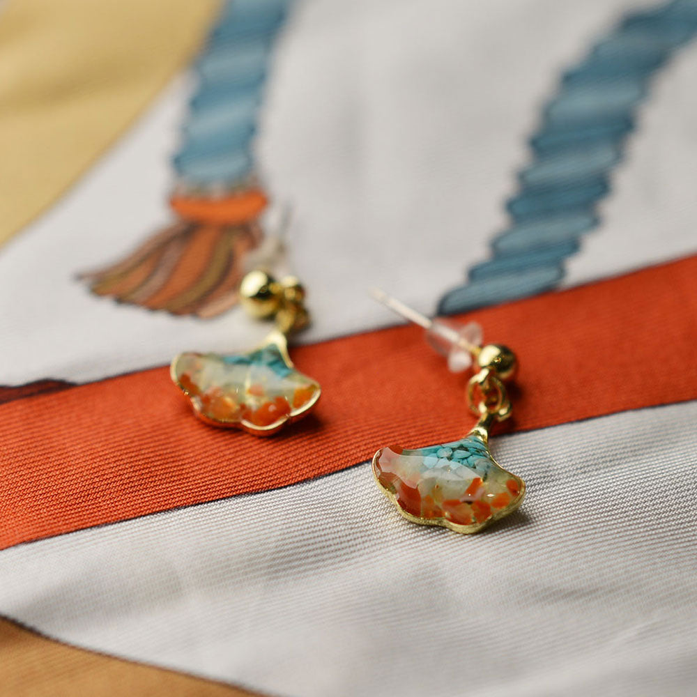 Color Stone Inlay Earrings – Plum Cloud