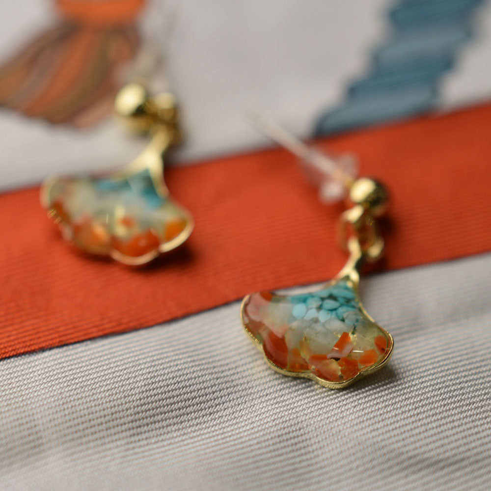 Color Stone Inlay Earrings – Plum Cloud