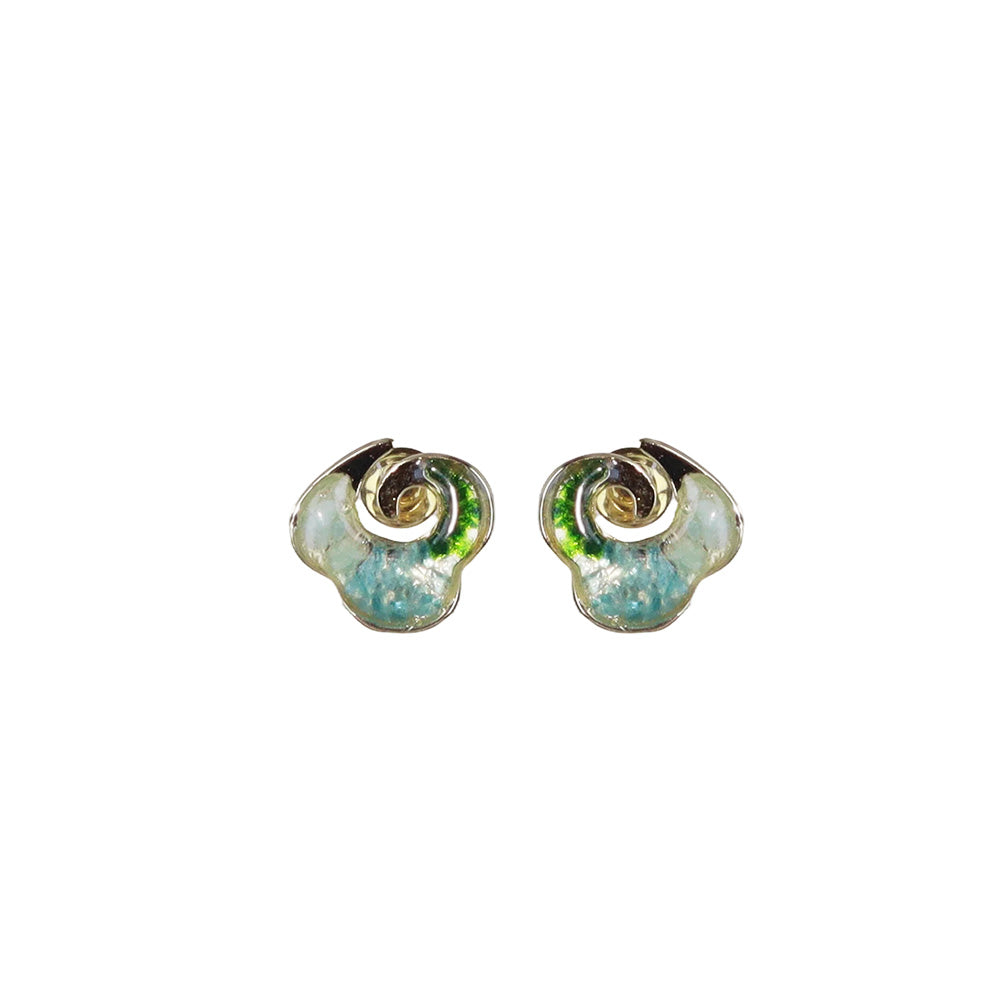 Color Stone Inlay Studs – Rolling Cloud, Emerald Gradient