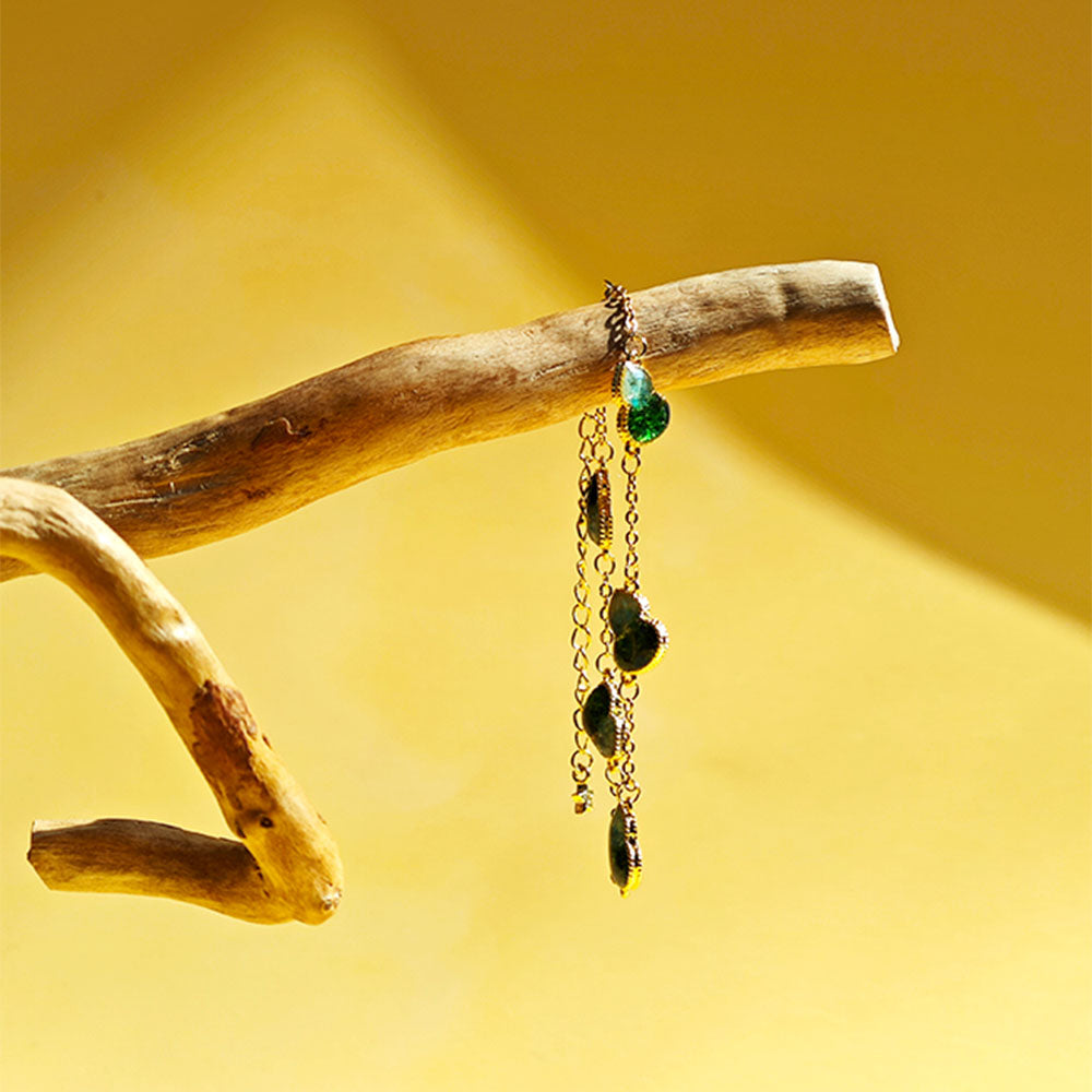Color Stone Inlay Gourd Bracelet – Jade Green Series