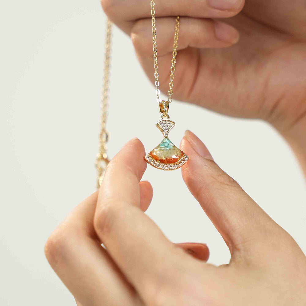 Color Stone Inlay Bell Necklace B – Dunhuang Color