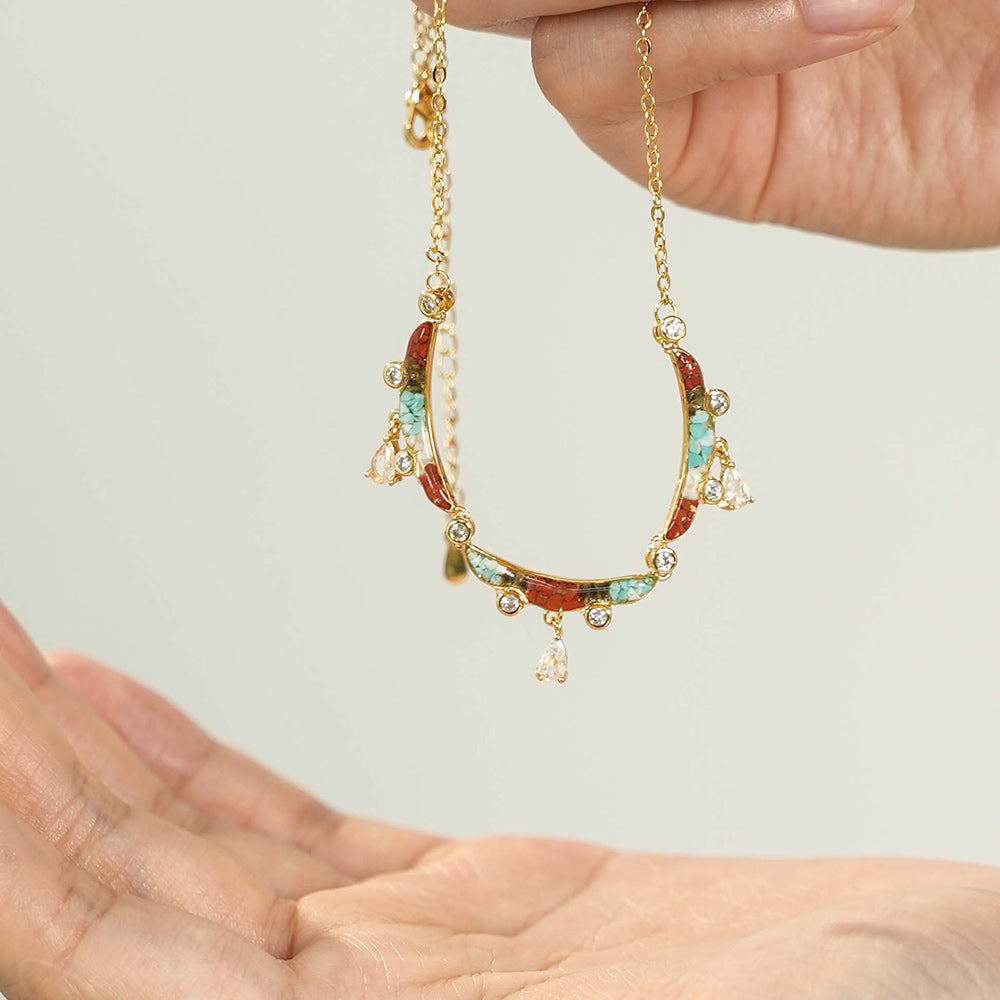 Color Stone Inlay Ying Luo Necklace – The King of Deer, Dunhuang Series