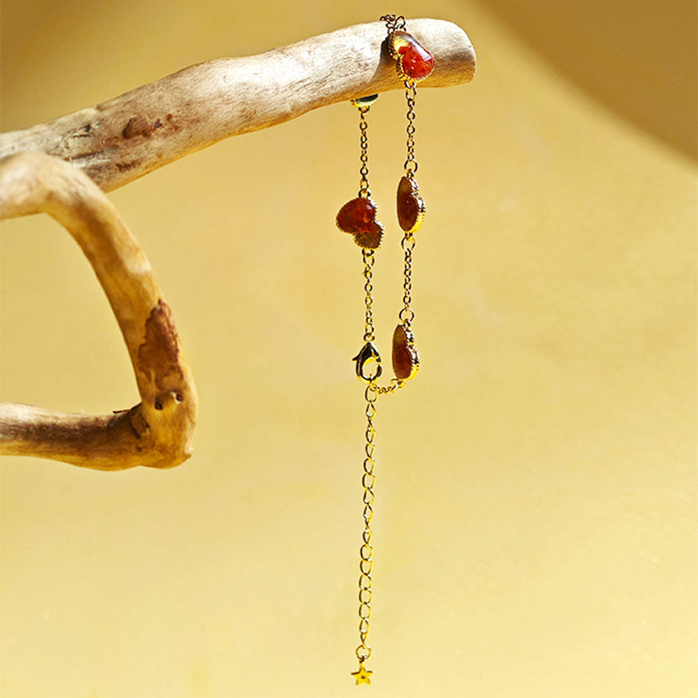 Color Stone Inlay Gourd Bracelet – Prosperous Red Series