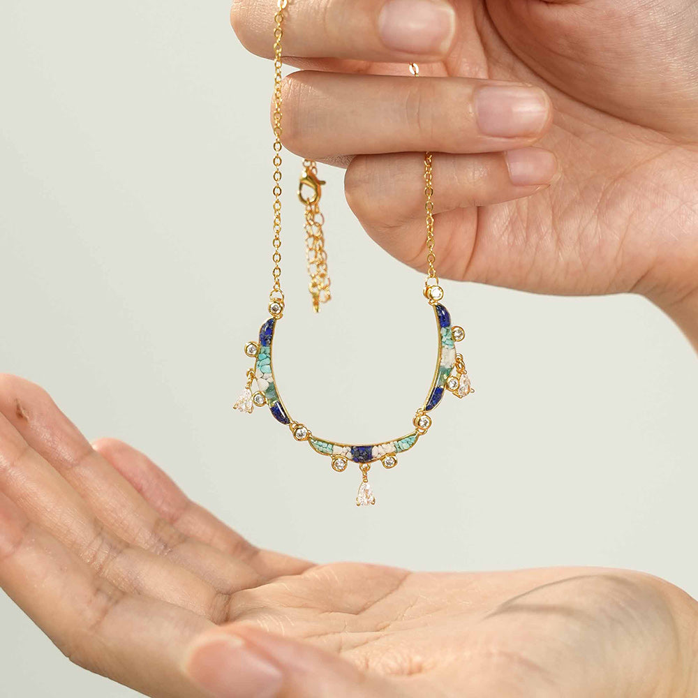 Color Stone Inlay Ying Luo Necklace – Dunhuang Goddess, Bodhisattva Series