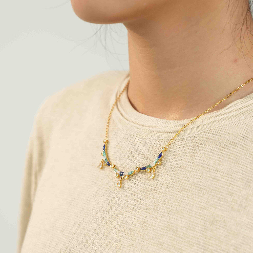Color Stone Inlay Ying Luo Necklace – Dunhuang Goddess, Bodhisattva Series