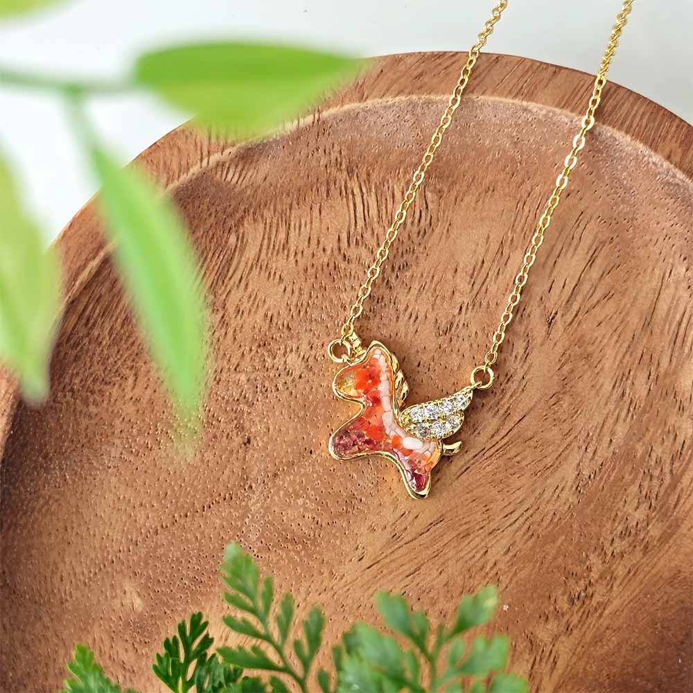 Color Stone Inlay Unicorn Necklace – Red & Prosperous Series