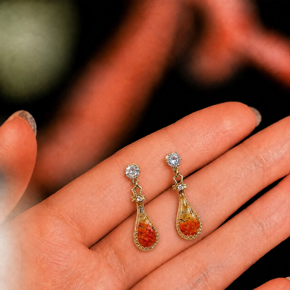 Color Stone Inlay Studs – Pipa Lute, Vibrant Red