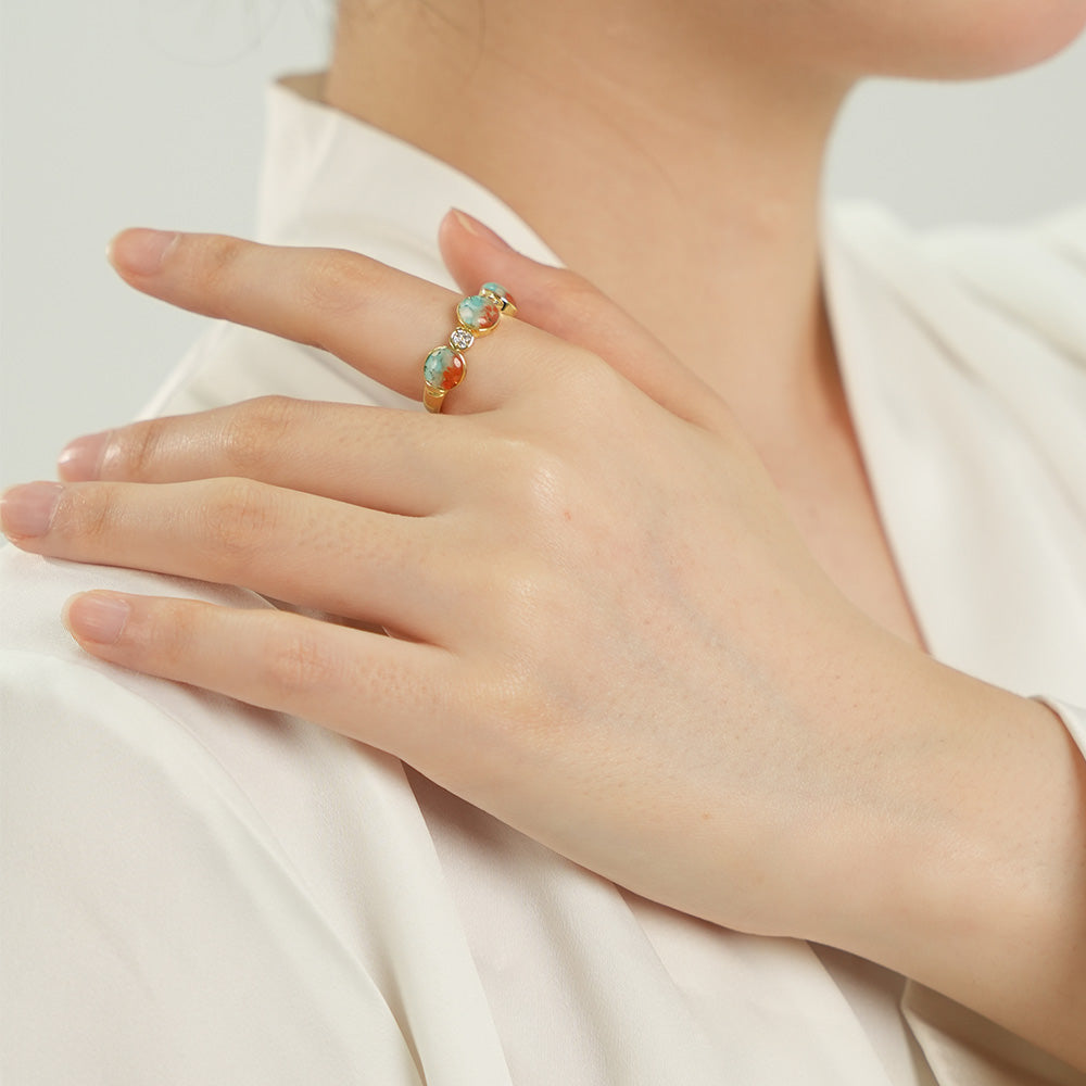 Zhuangzi's Butterfly Dream Dunhuang Butterfly Ring + Necklace Bundle