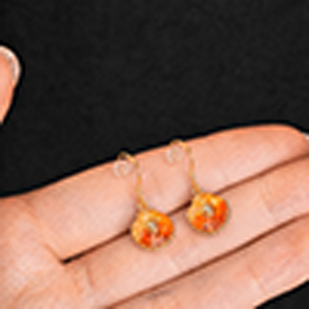 Red Stone Inlay Shell Earrings