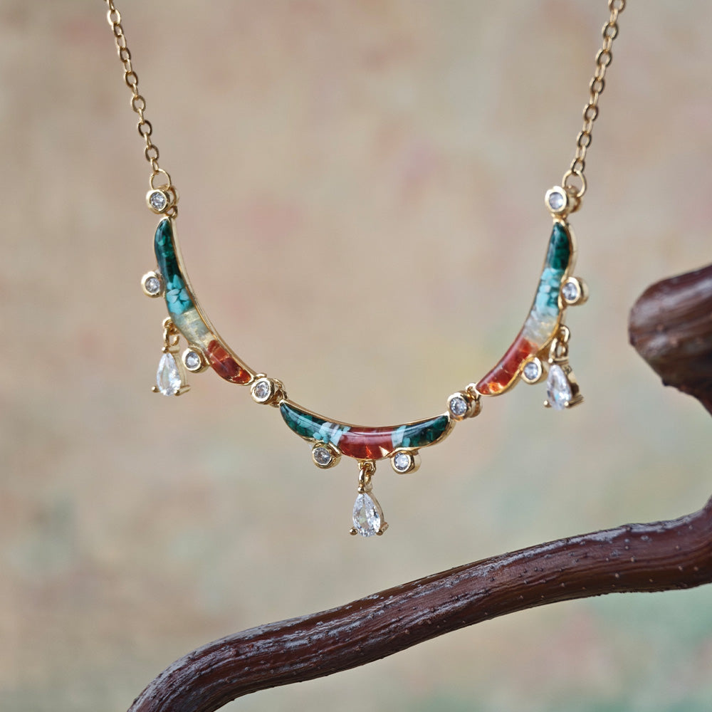 Color Stone Inlay Ying Luo Necklace – The King of Deer, Dunhuang Series
