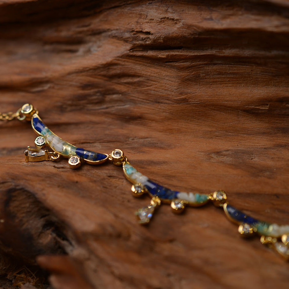 Color Stone Inlay Ying Luo Necklace – Dunhuang Goddess, Bodhisattva Series