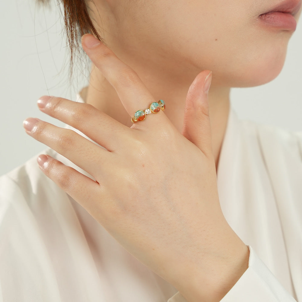 Zhuangzi's Butterfly Dream Dunhuang Butterfly Ring + Necklace Bundle