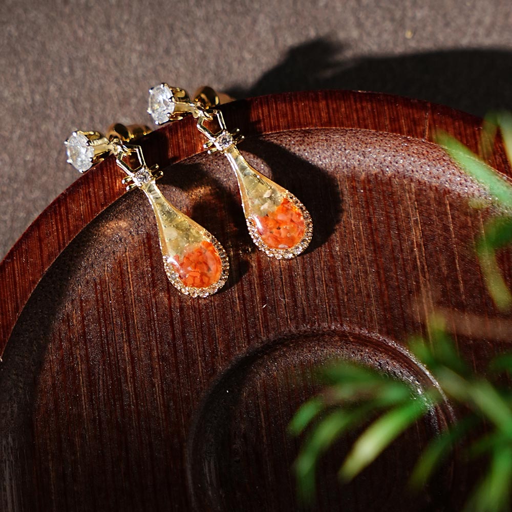 Color Stone Inlay Studs – Pipa Lute, Vibrant Red