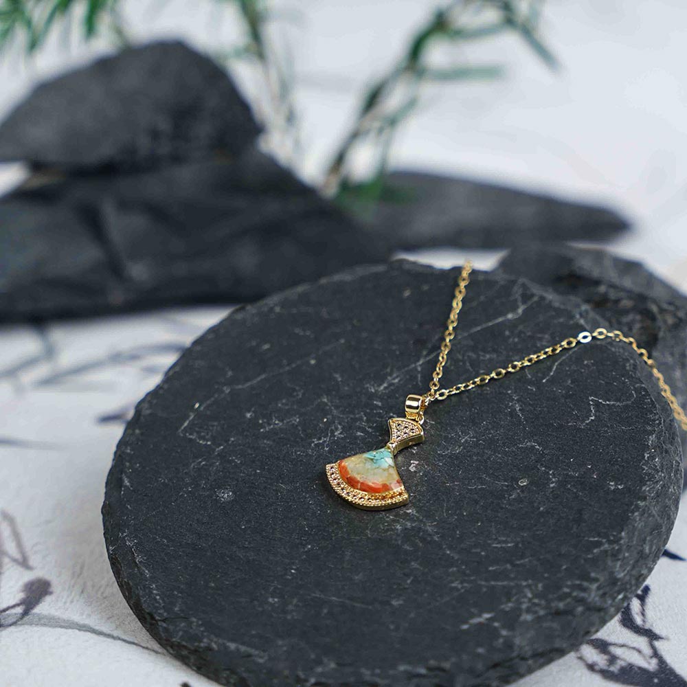 Color Stone Inlay Bell Necklace B – Dunhuang Color