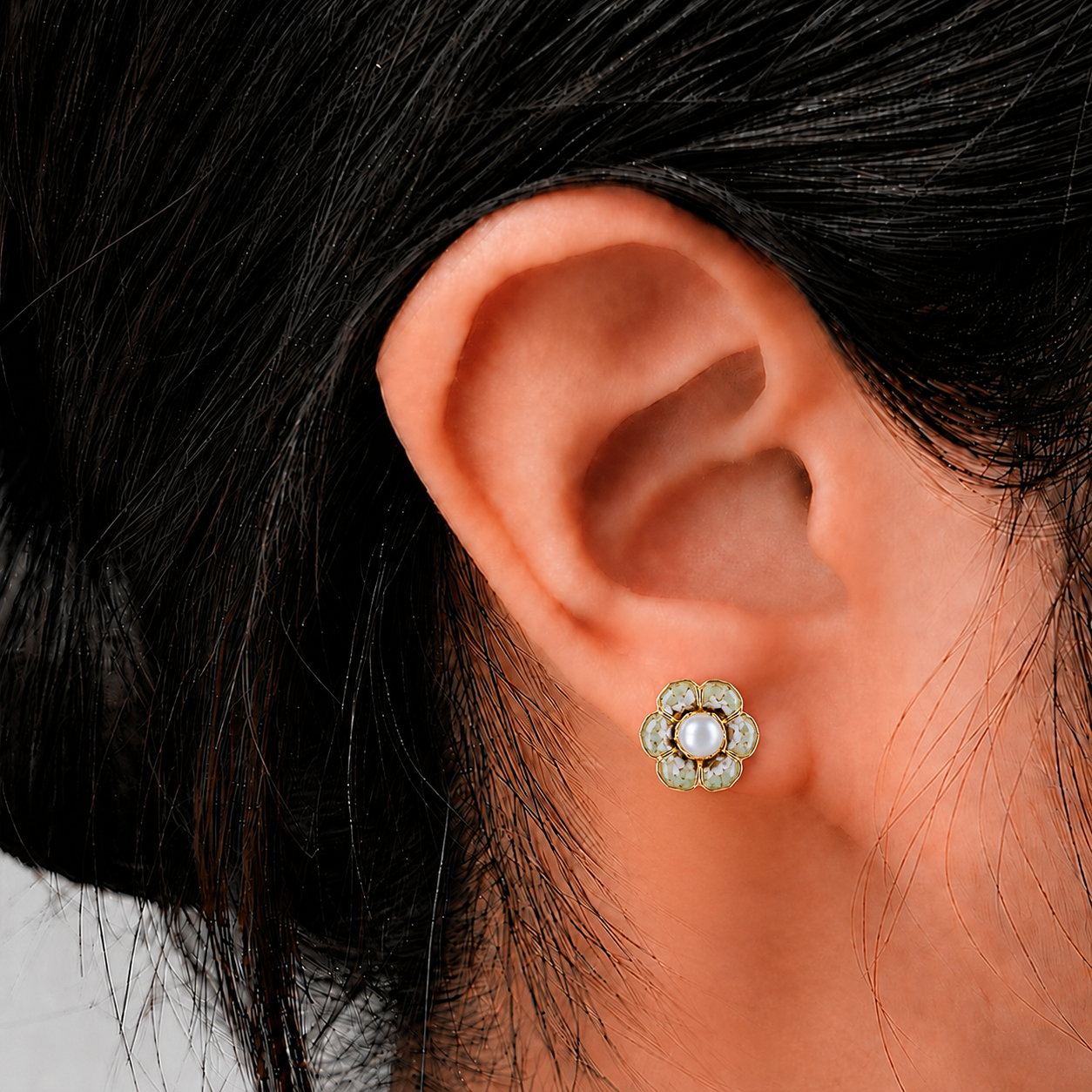 Color Stone Inlay Earrings – Huacheng Yupin Dunhuang Baoxiang Flower
