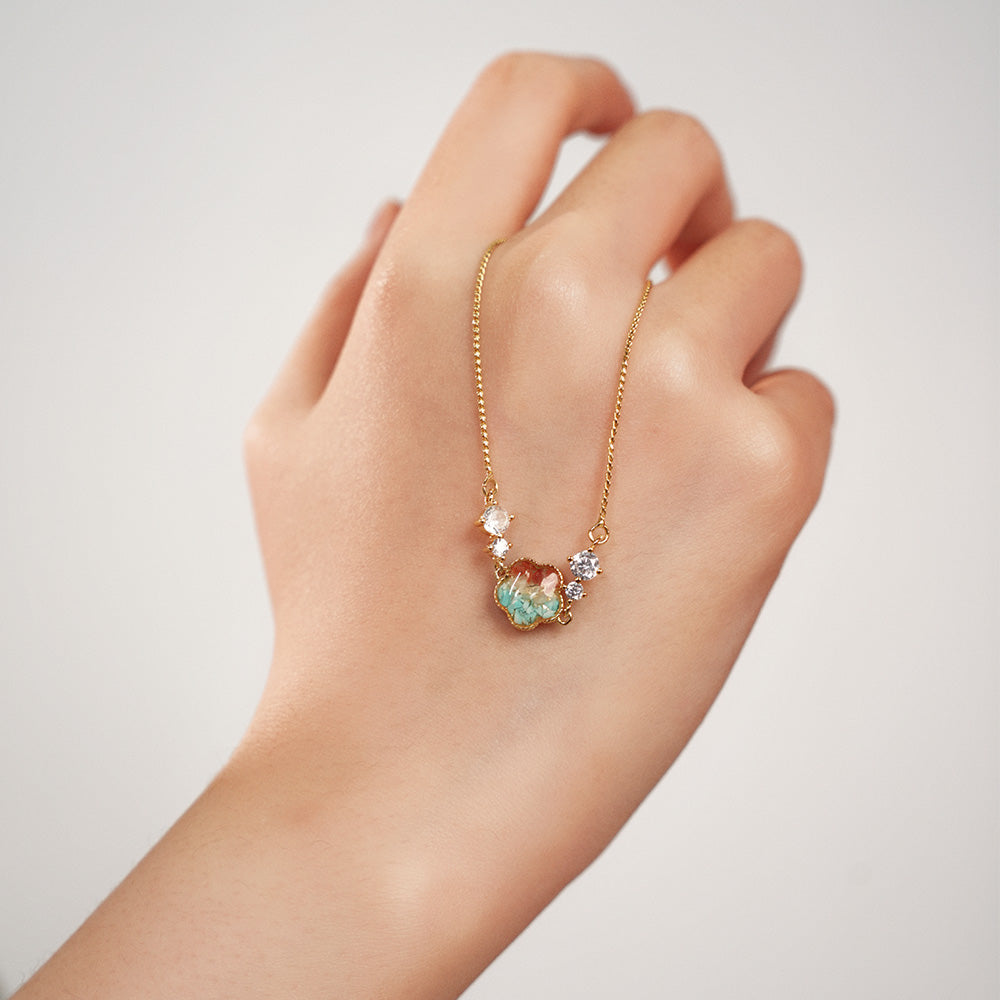 Color Stone Inlay Bracelet – Dunhuang Color Plum Blossom with Diamonds
