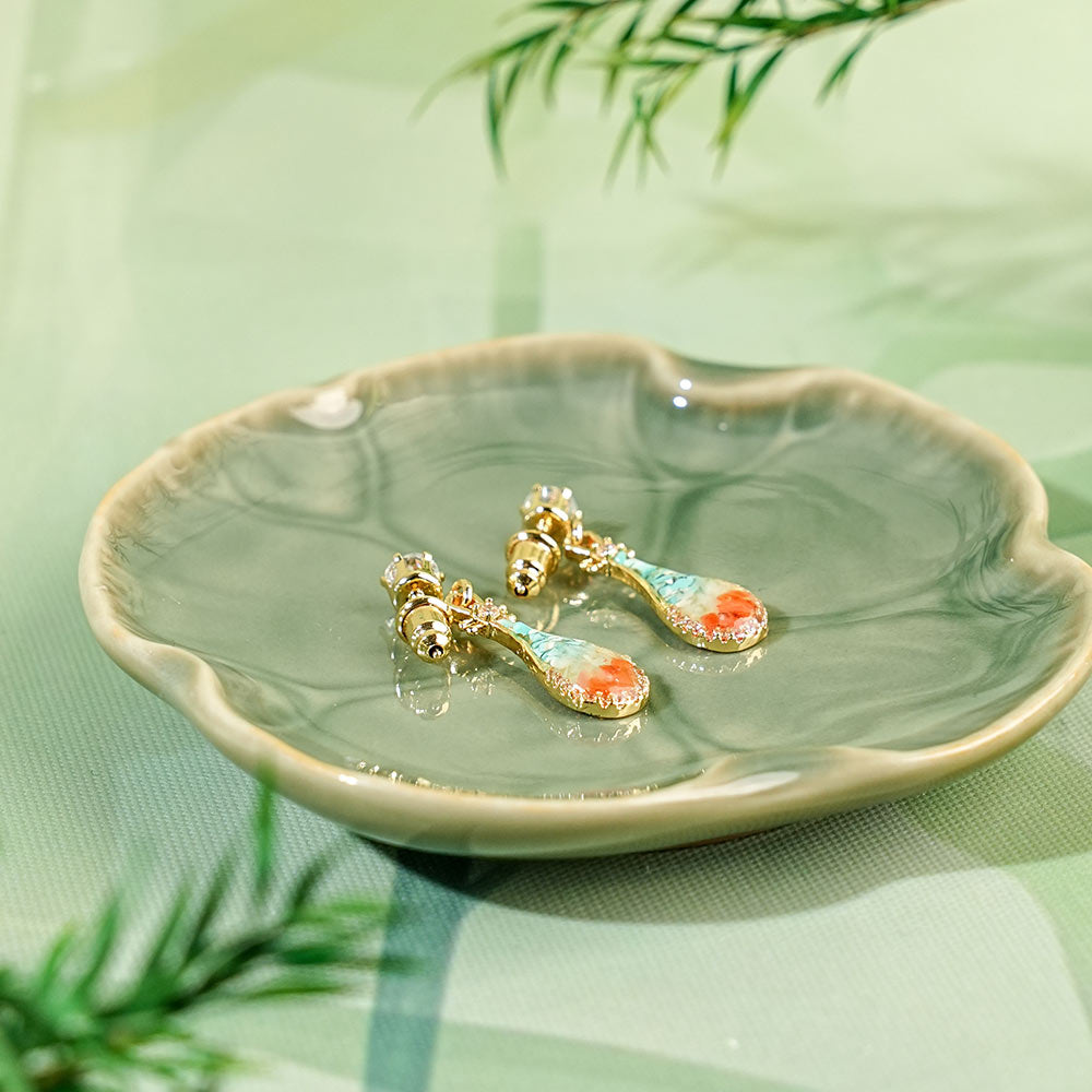 Color Stone Inlay Earrings – Pipa, Dunhuang Color Series