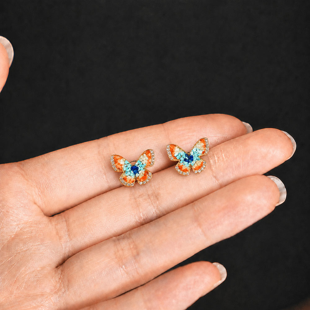 Butterfly Romance Butterfly Stud Earrings + Necklace Set