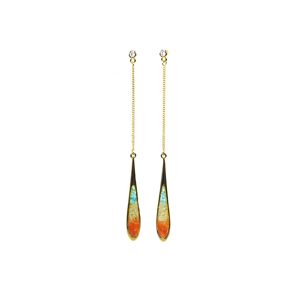 Dunhuang Red Nanhong Teardrop Earrings
