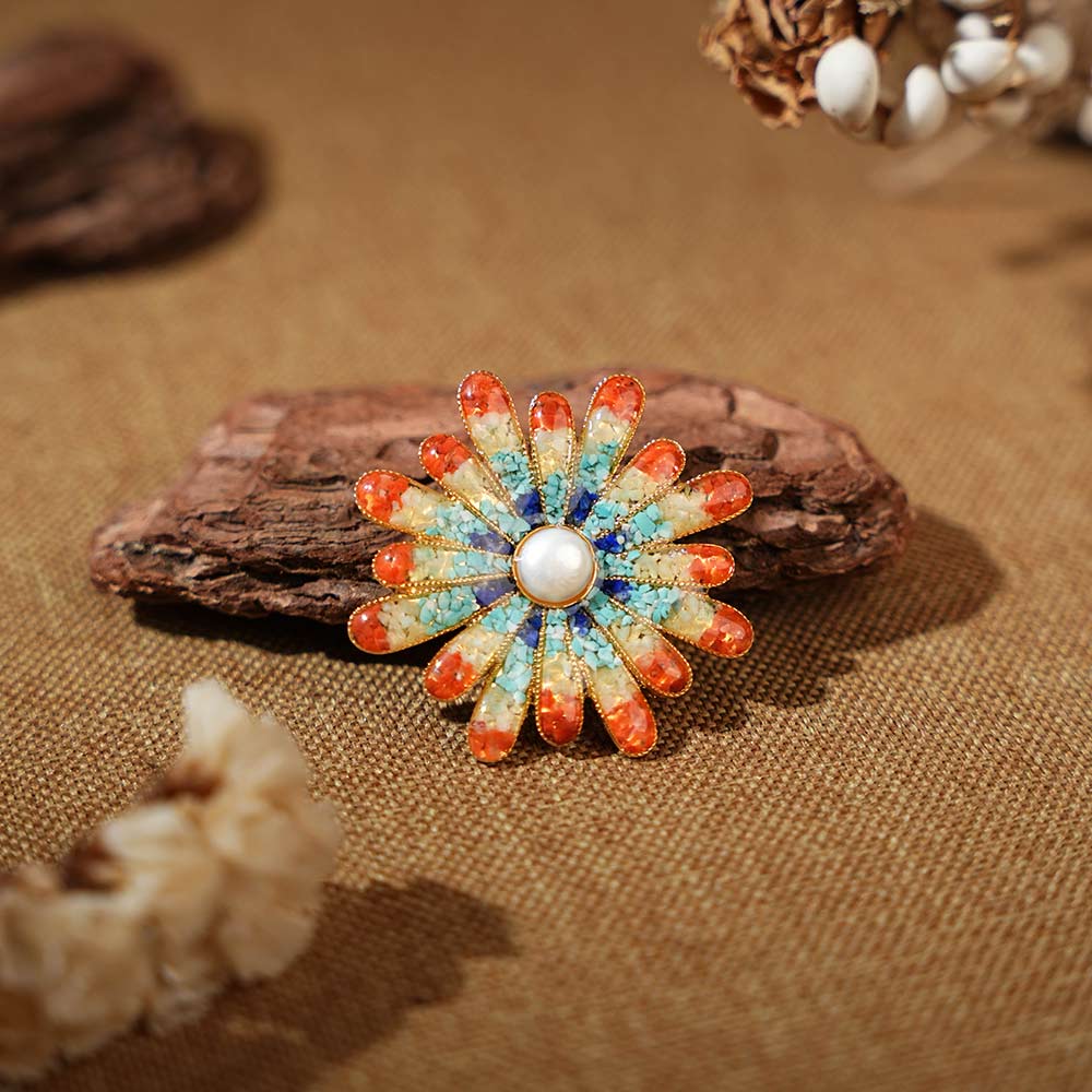 Sunlit Blossom Brooch + Baoxiang Flower Ring Set