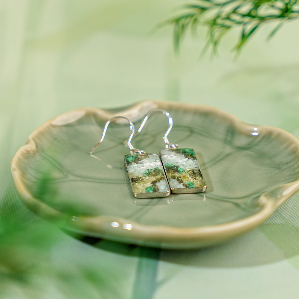 Color Stone Inlay Drop Earrings – Huacheng Yupan Series, Dunhuang Edition