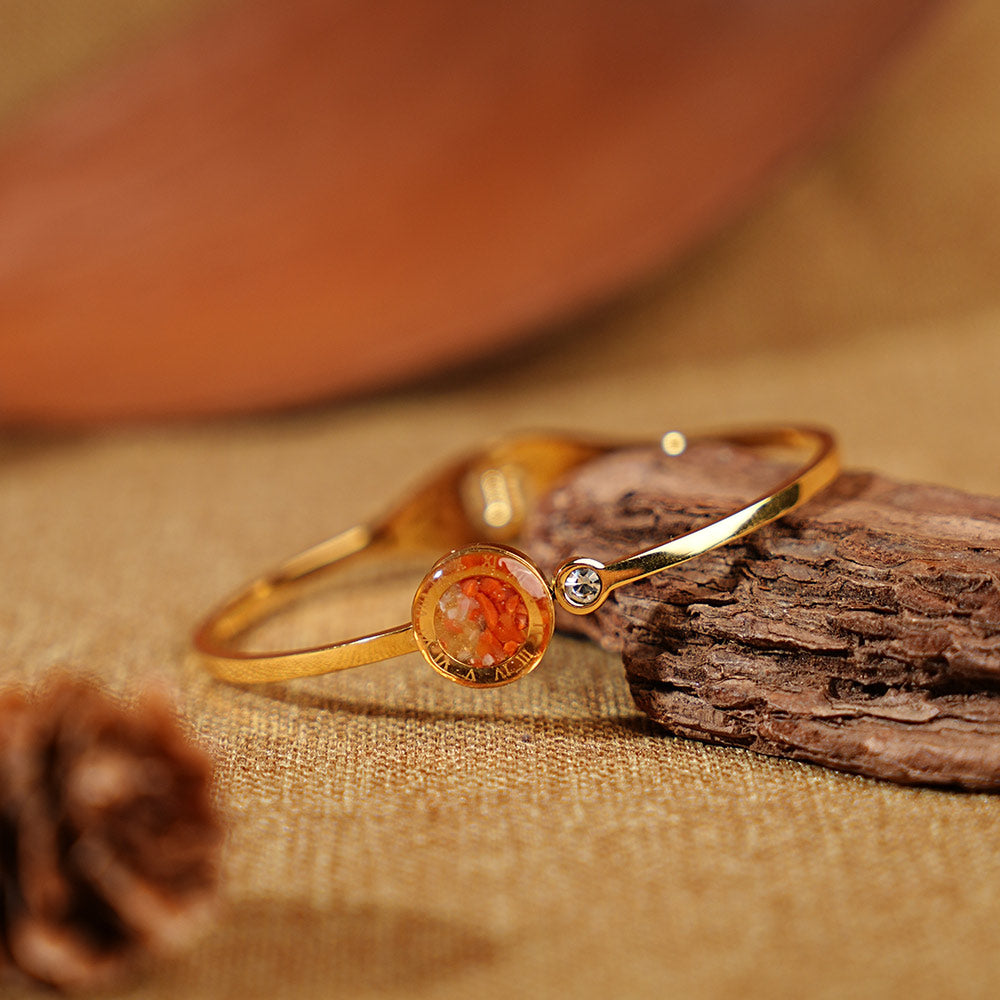 Gold Bangle — Roman Numeral Cuff Bracelet