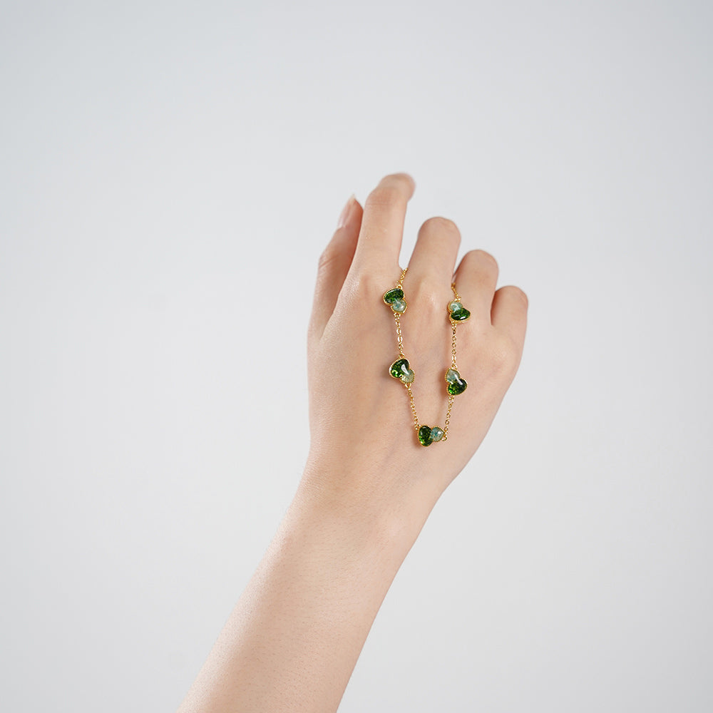 Color Stone Inlay Gourd Bracelet – Jade Green Series