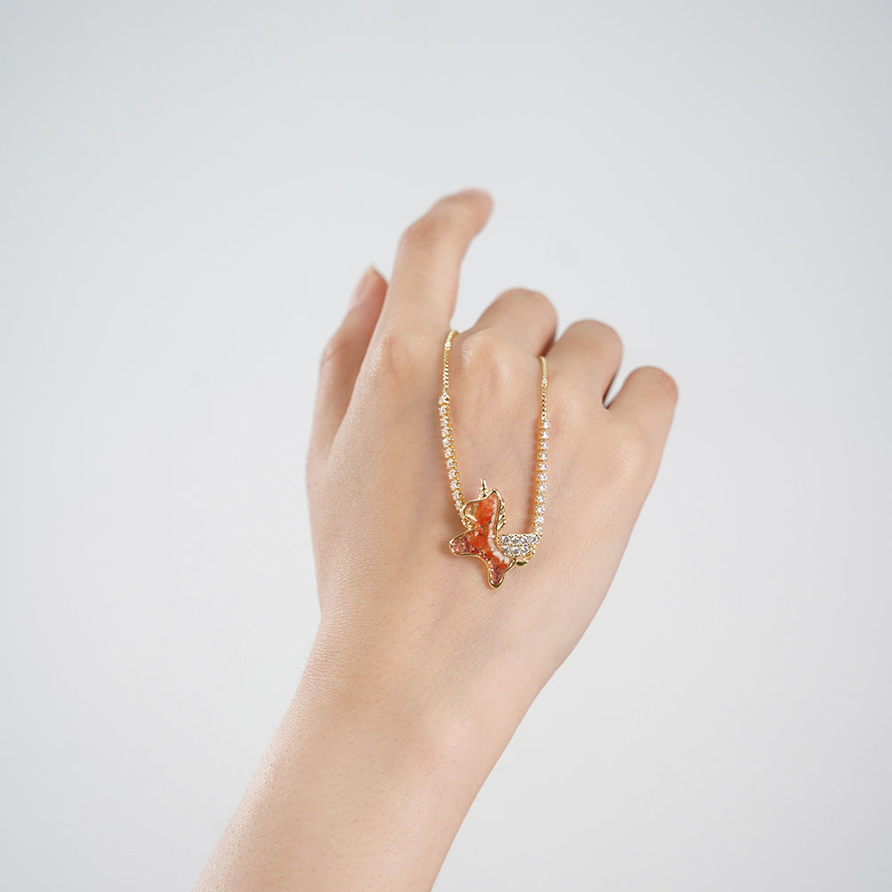 Color Stone Inlay Bracelet – Unicorn Pony, Prosperous Red Series