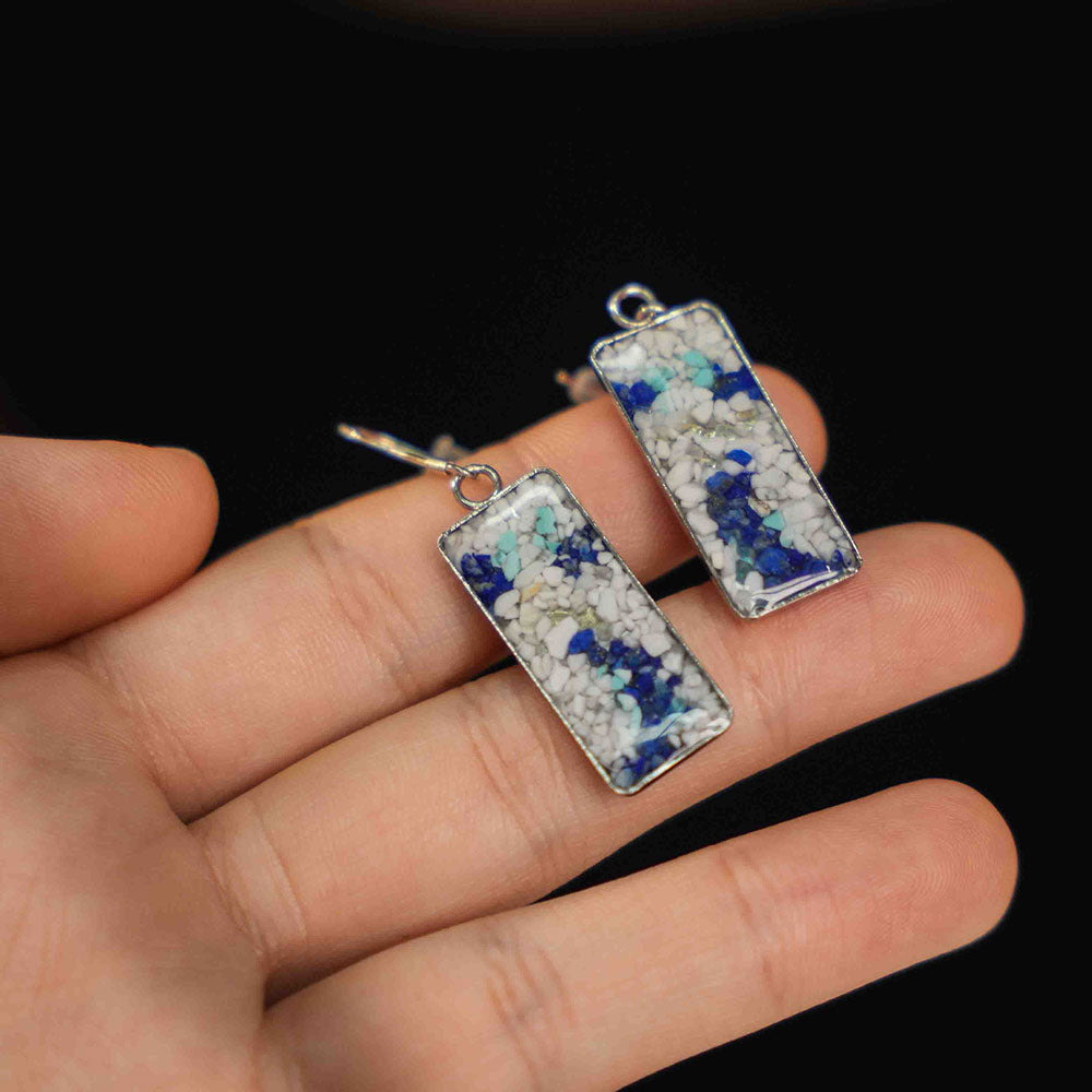 Color Stone Inlay Earrings: Beauty Bodhisattva Series, Dunhuang Style