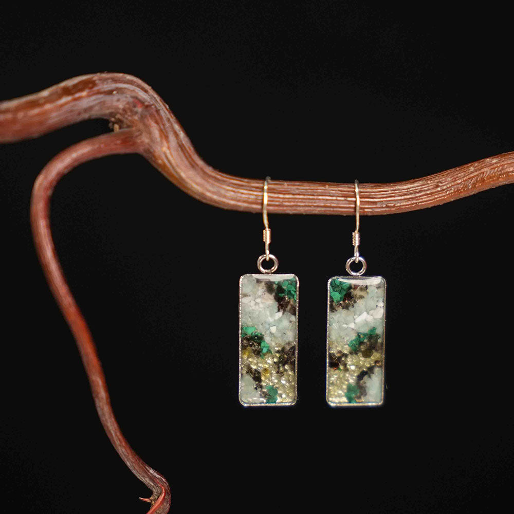 Color Stone Inlay Drop Earrings – Huacheng Yupan Series, Dunhuang Edition