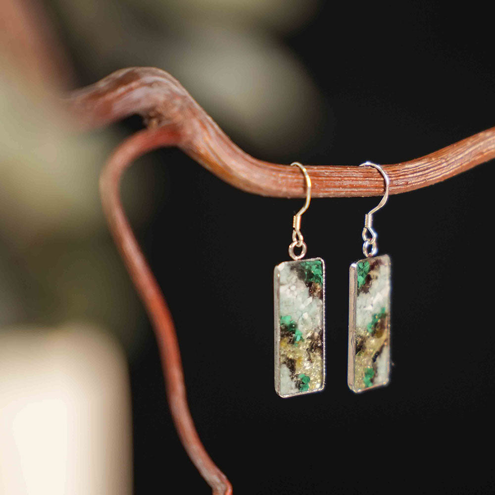 Color Stone Inlay Drop Earrings – Huacheng Yupan Series, Dunhuang Edition