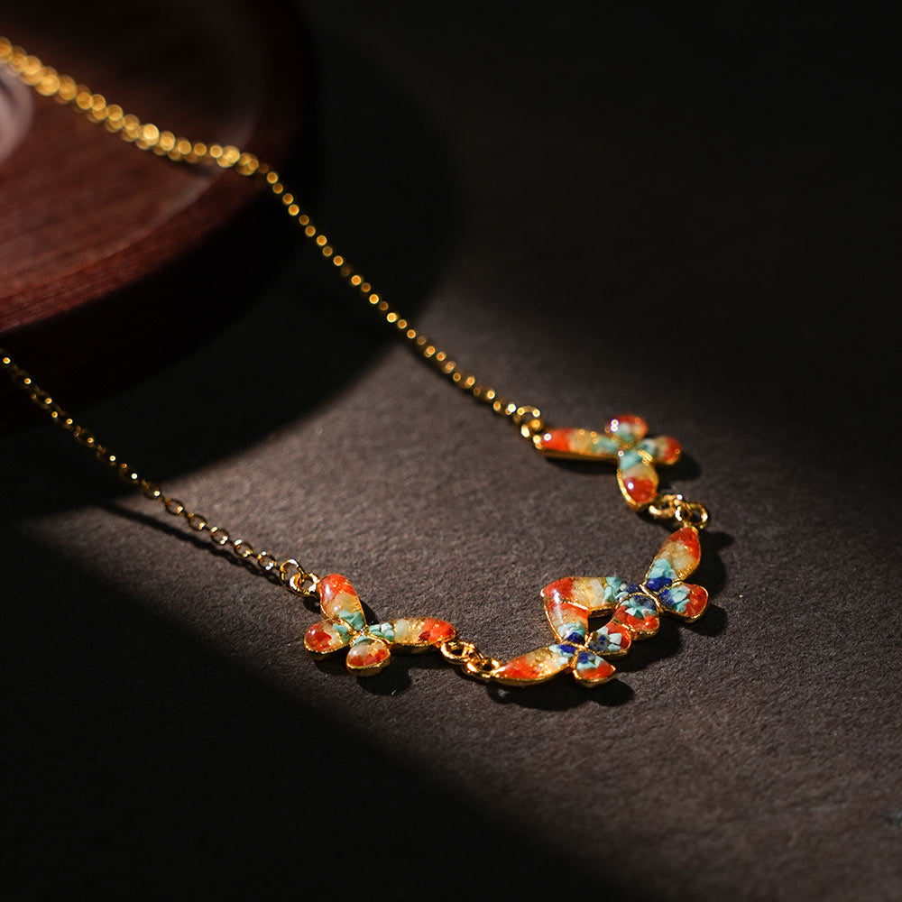 Necklace – Butterfly, Dunhuang Red