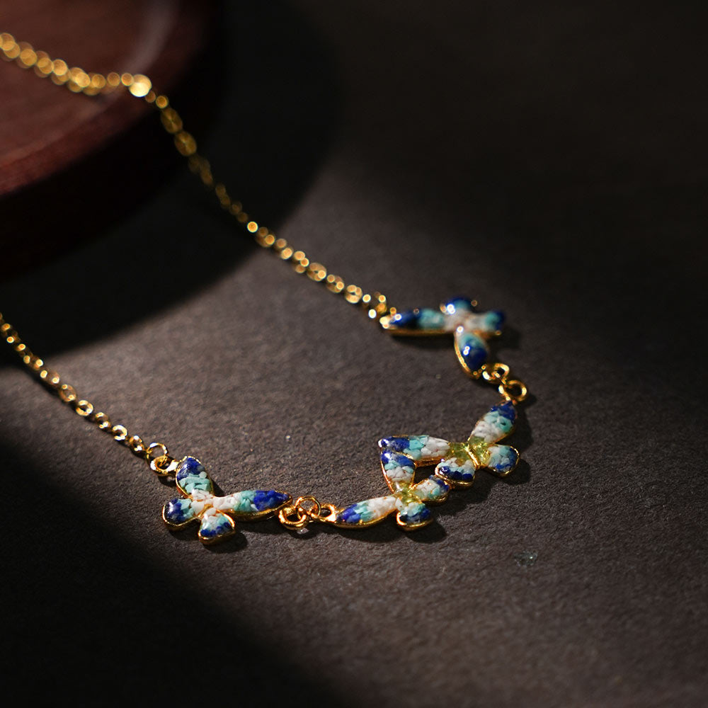 Rectangular Pendant – Blue & White Style
