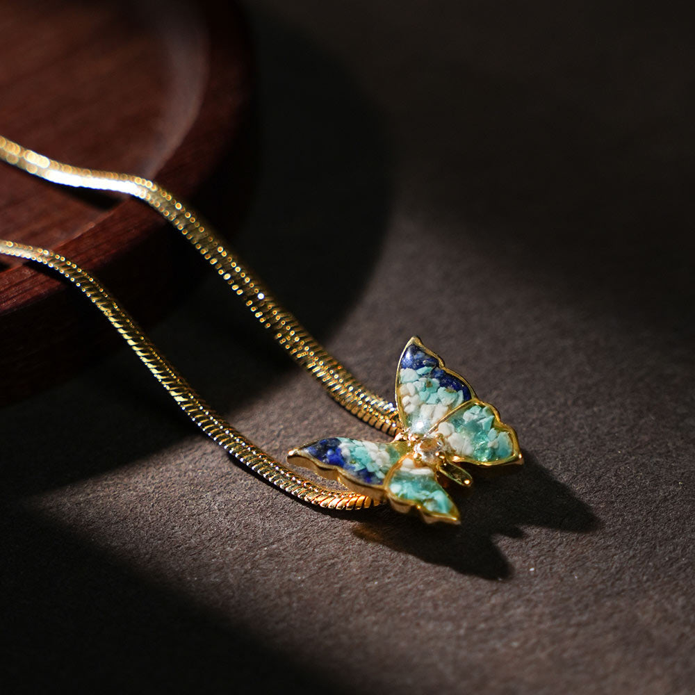 Butterfly Necklace – Blue & White Style