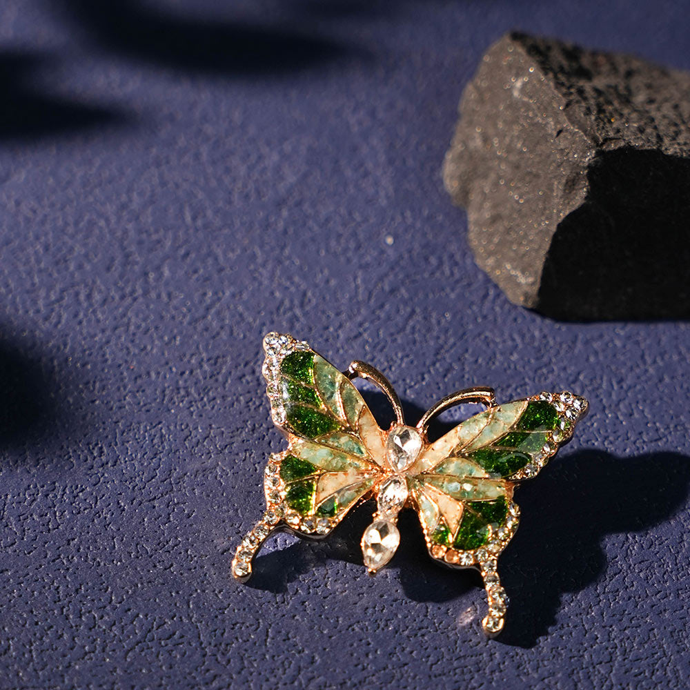 Jade Green Butterfly Brooch