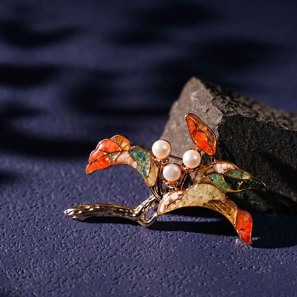 Pearl Floral Branch Brooch