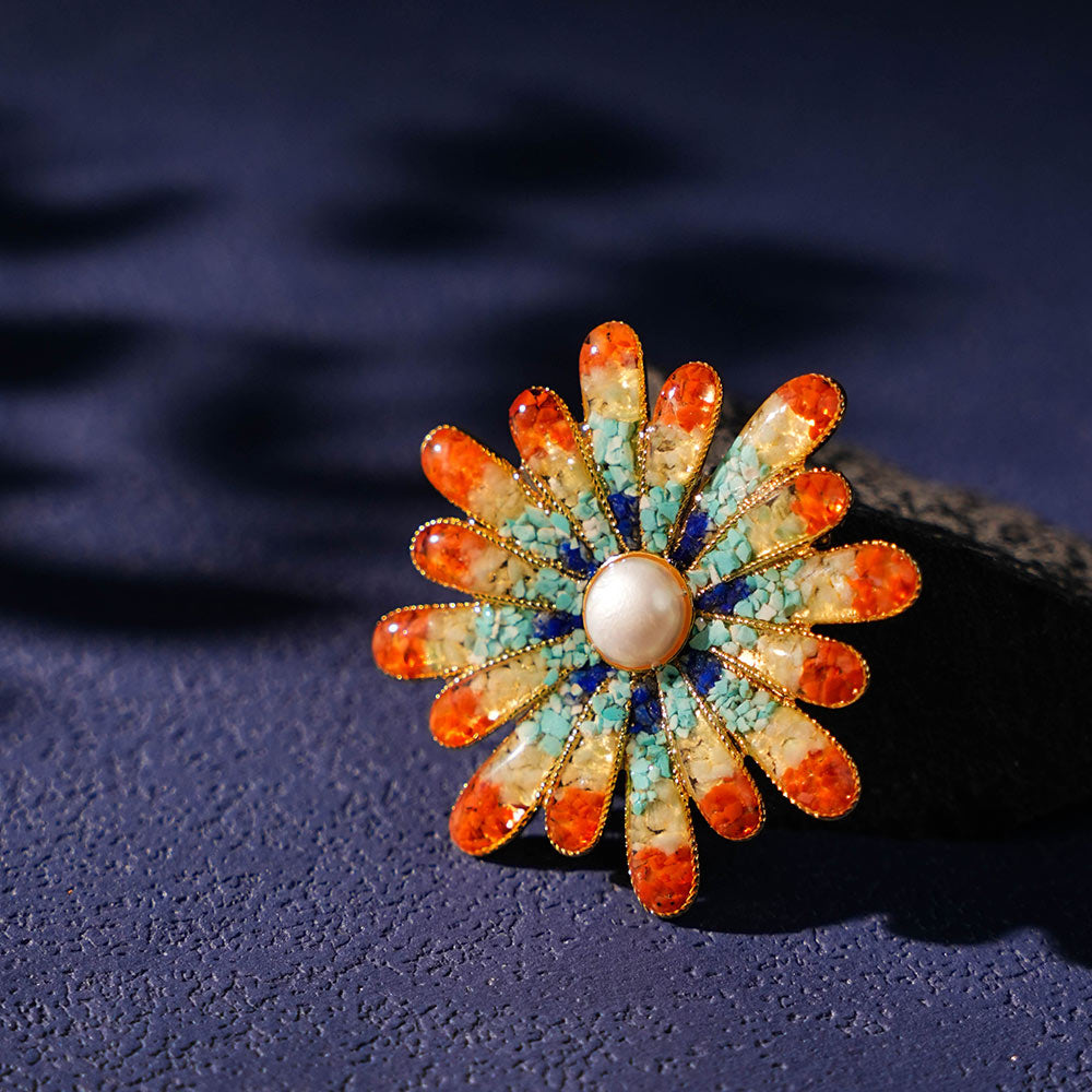 Dunhuang Chrysanthemum Brooch