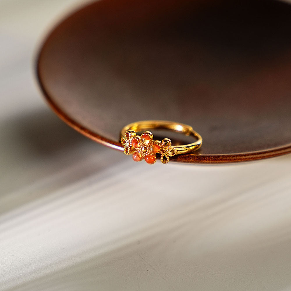 Five-Petal Flower Ring - Red & Prosperous Series