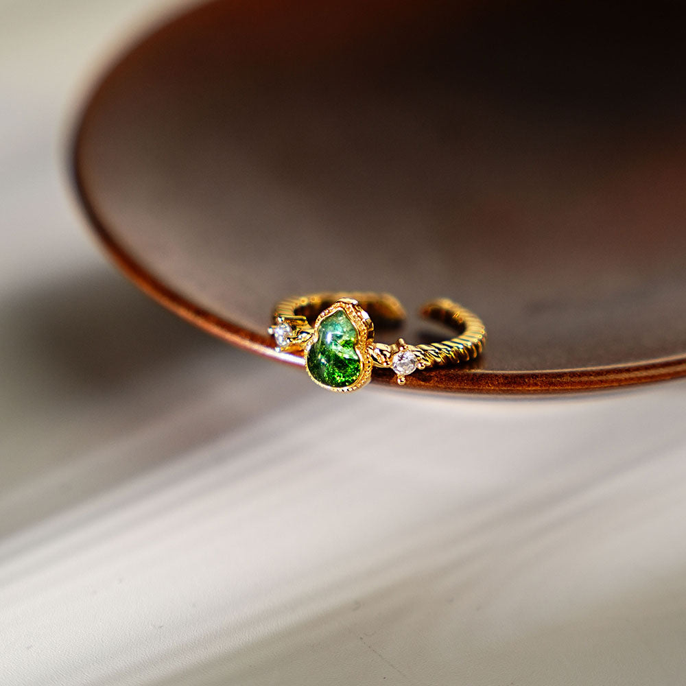 Jadeite Green Gourd Ring