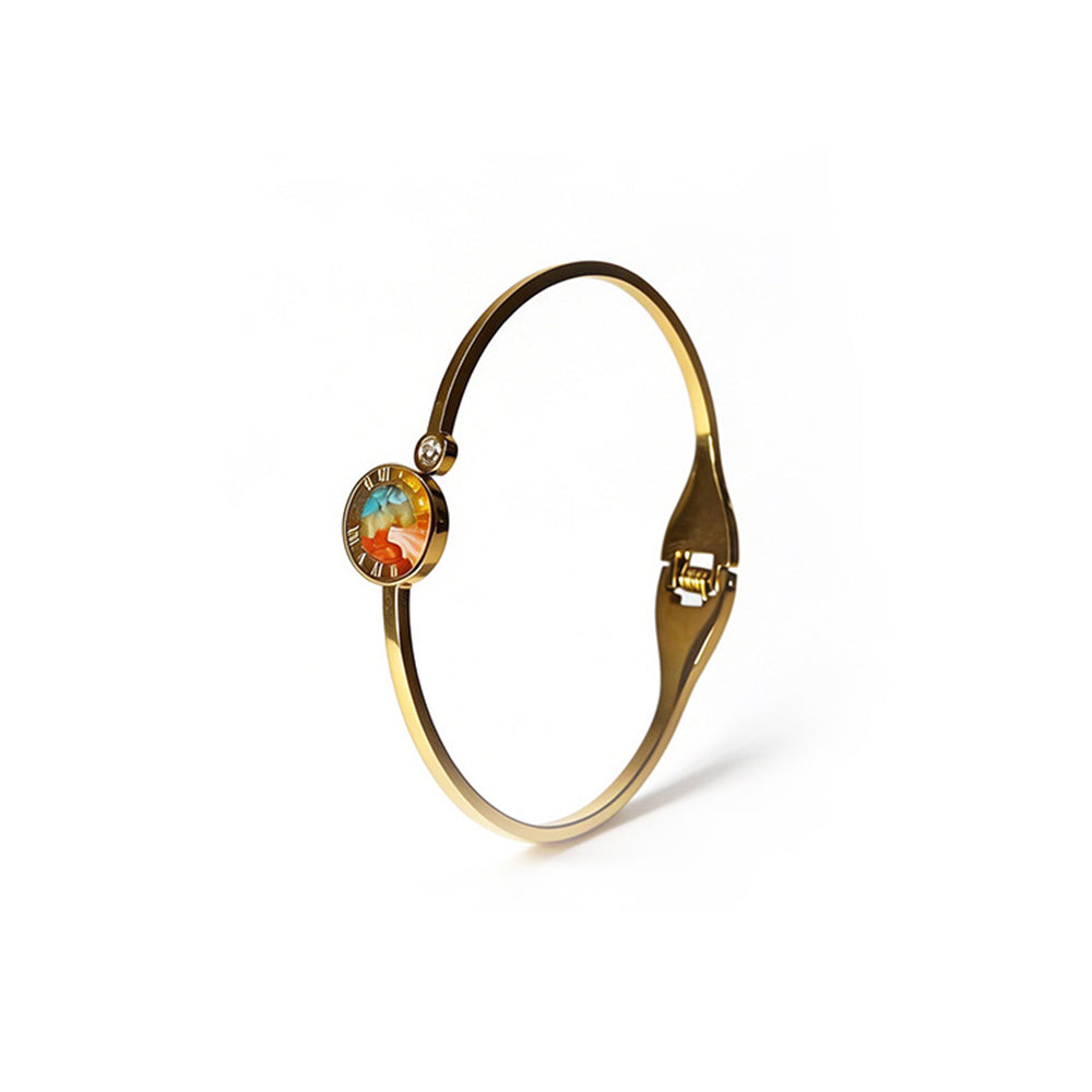 Color Stone Inlay Bracelet – Dunhuang Gradient B Round Bead Series