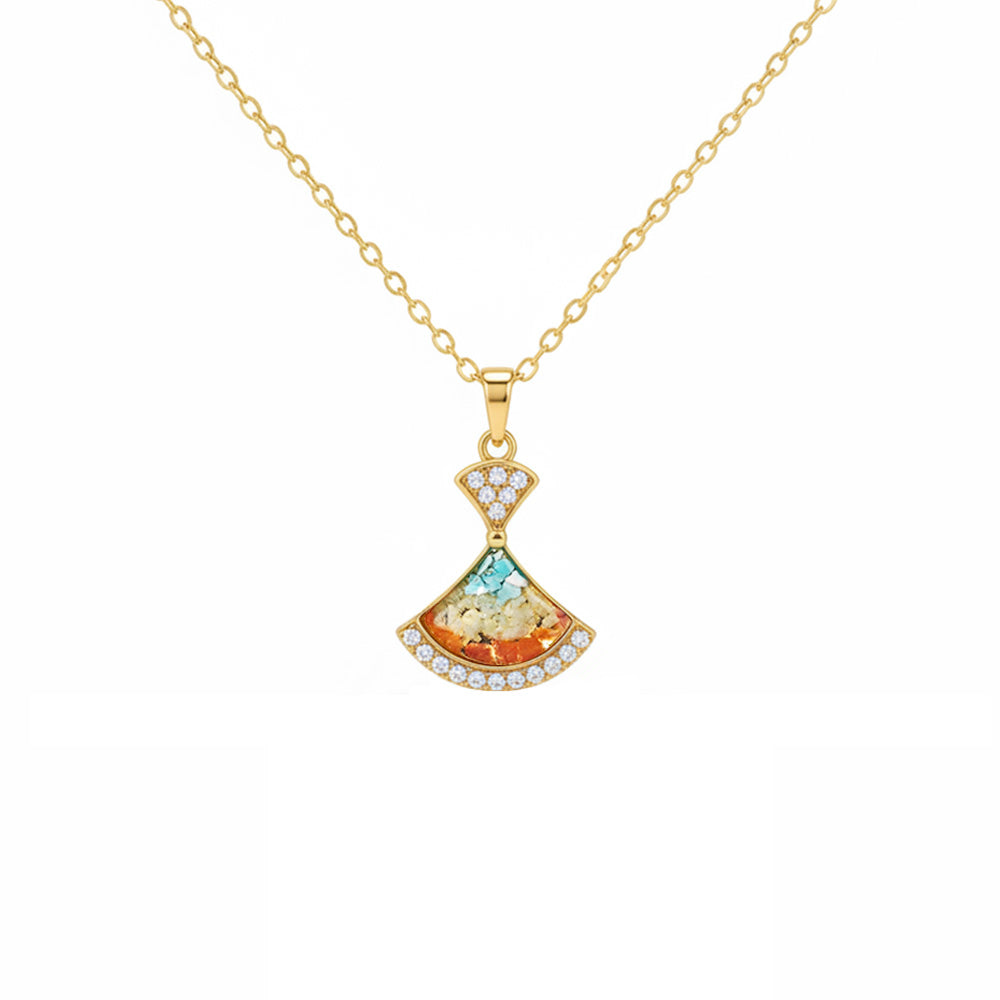 Color Stone Inlay Bell Necklace B – Dunhuang Color