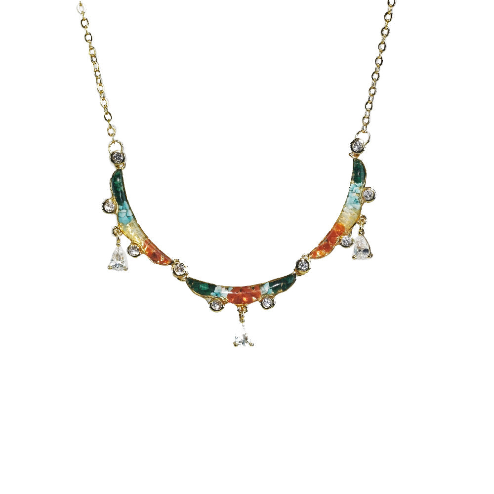 Color Stone Inlaid Dunhuang Yingluo Necklace