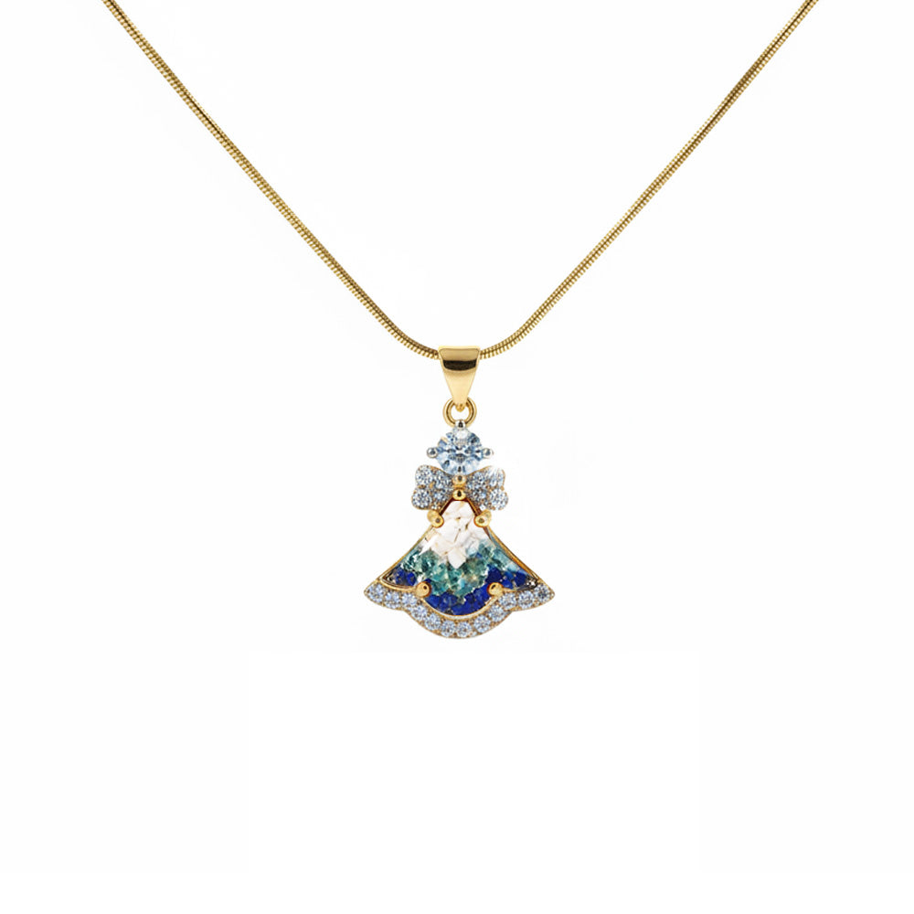 Color Stone Inlay Butterfly Necklace – Dunhuang Red