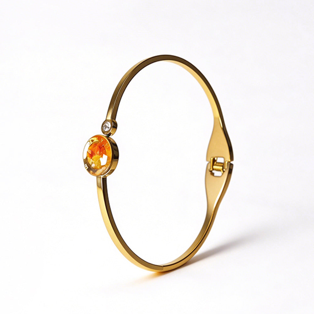 Color Stone Inlay Bracelet: Red Hot Collection - Round Bead Style