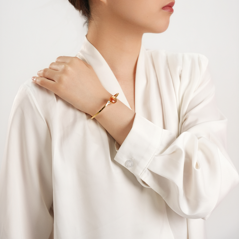 Color Stone Inlay Bracelet – Dunhuang Gradient B Round Bead Series