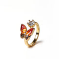 Color Stone Inlay Ring: Prosperous Series Butterfly Design B